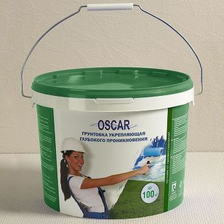 Грунтовка глубокого проникновения OSCAR (ОСКАР) применяется для обработки поверхностей потолков Укрепляющая грунтовка глубокого проникновения OSCAR, 10 л